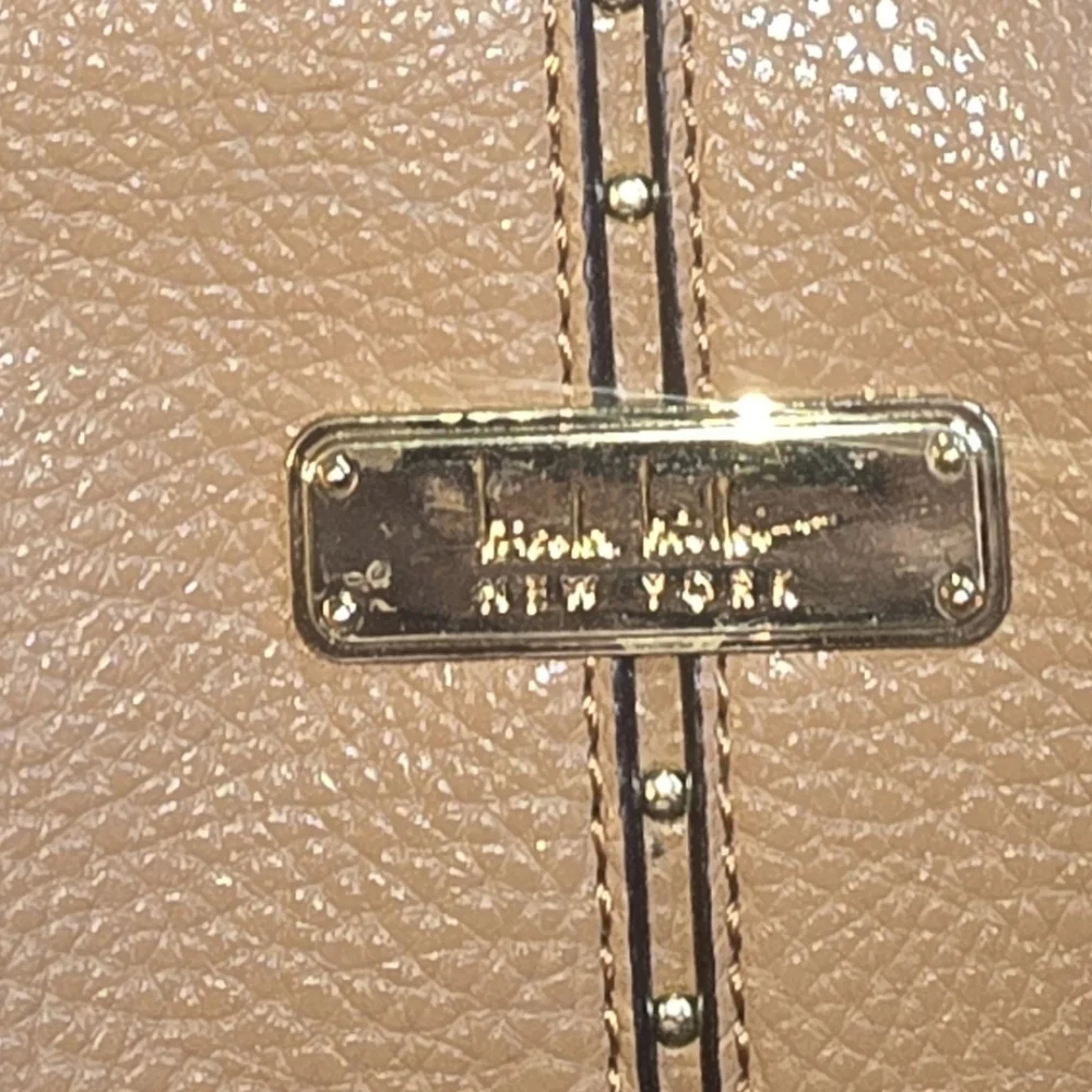 Nicole Miller Classic Cognac Shoulder Tote Bag - Picture 4 of 11